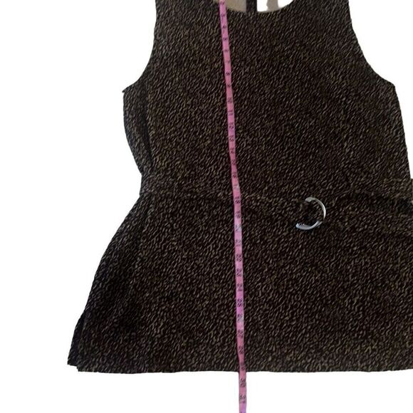 Ann Taylor Animal Print Cheetah Sleeveless Top Blouse Belted Neutrals sz XXL - Picture 6 of 8